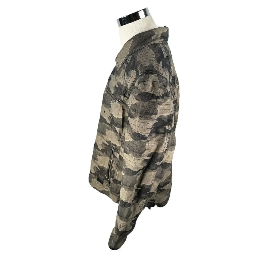 Prps Camo Jacket Women's 3XL XXXL Camouflage Asymmetrical Zip Streetwear‎ Cotton